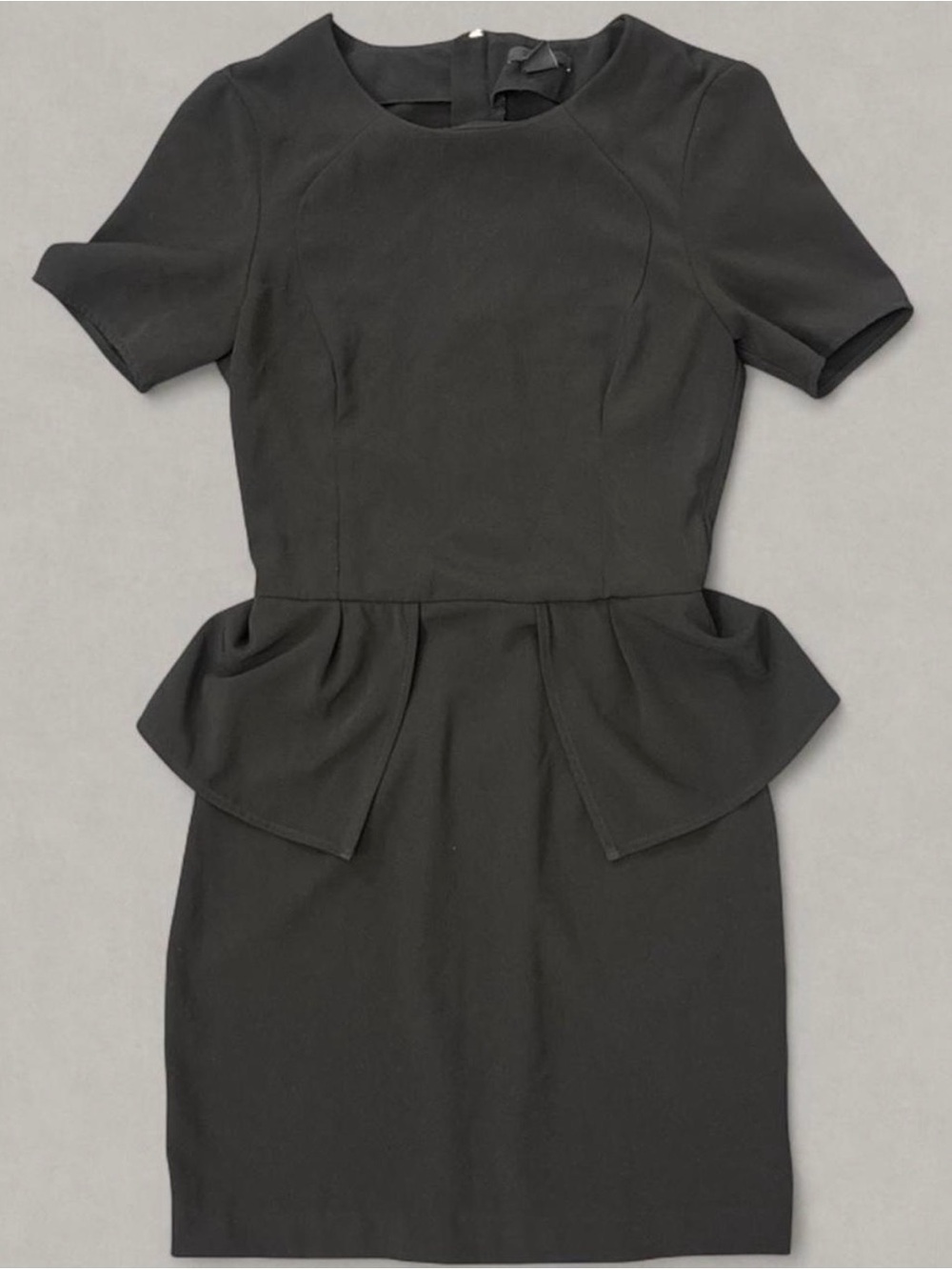 H&M Black Short-Sleeve Peplum Mini Dress
